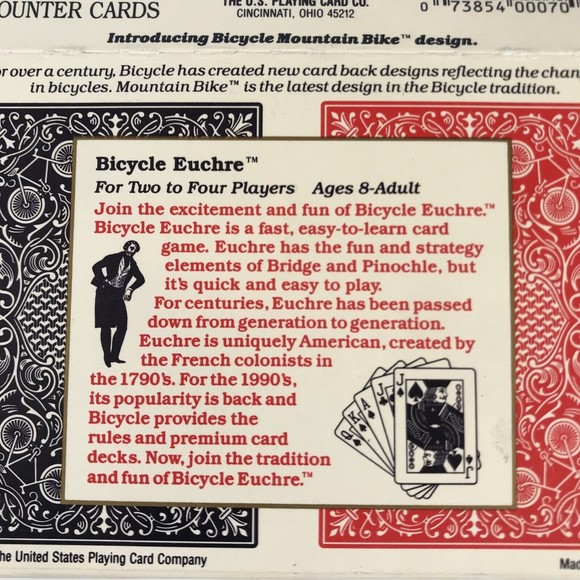 Bicycle Euchre Two Deck Set Playing Cards VTG 1989 Sealed USA US Playing Card Co - Picture 6 of 11
